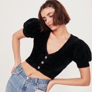 NWT FOR LOVE AND LEMONS Devon Cropped Sweater, S